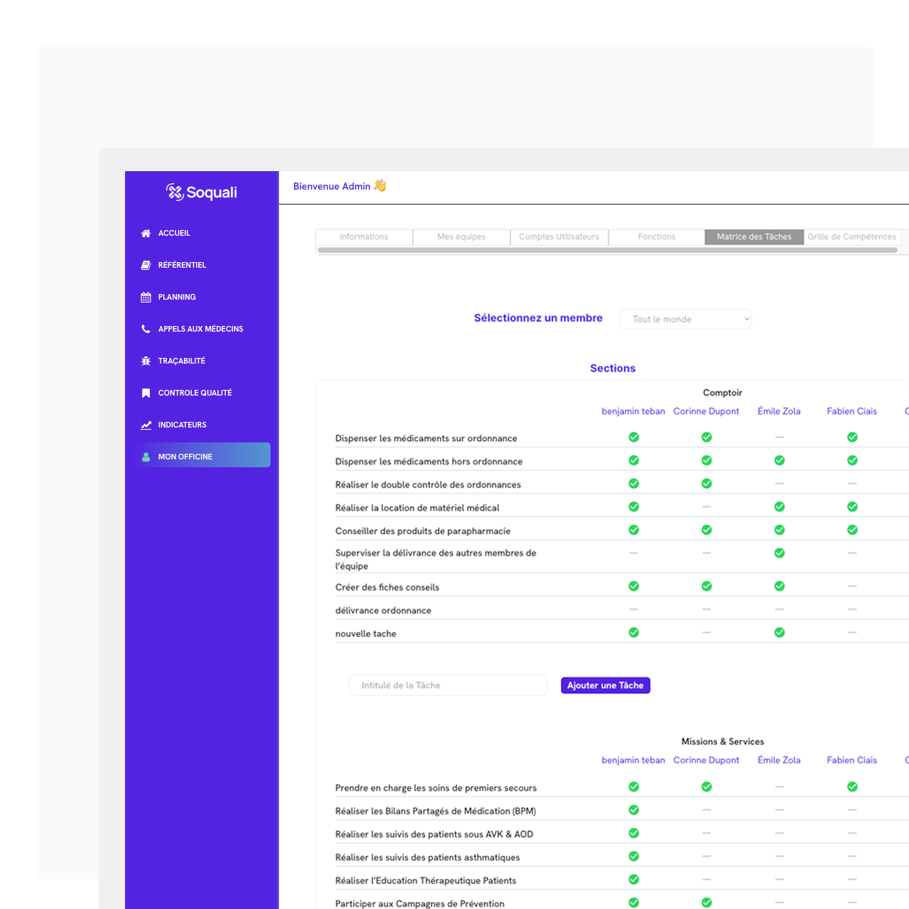 illustration logiciel application management qualite officine gain temps